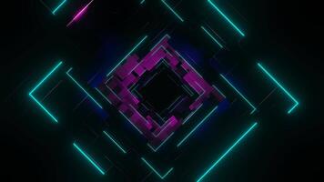 Pink and Cyan Abstract Squares Dimension Background VJ Loop video