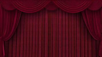 Velvet red theater curtains open with alpha channel video