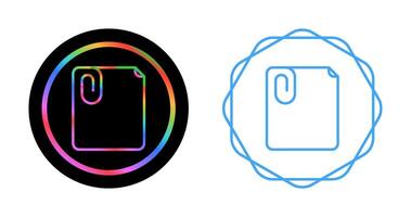 Paperclip with paper Vector Icon