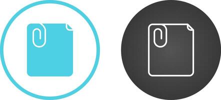 Paperclip with paper Vector Icon
