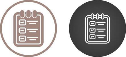memorándum almohadilla con Lista de Verificación vector icono