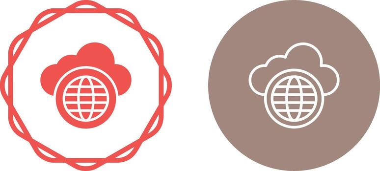 icono de vector de red de nube