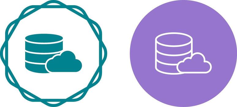 icono de vector de base de datos en la nube
