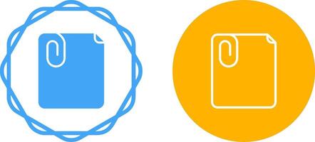 Paperclip with paper Vector Icon