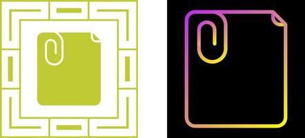 Paperclip with paper Vector Icon