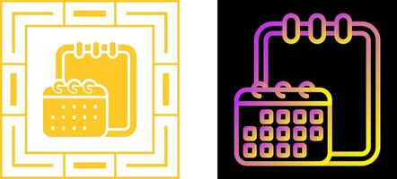 memorándum almohadilla con calendario vector icono