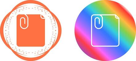 Paperclip with paper Vector Icon