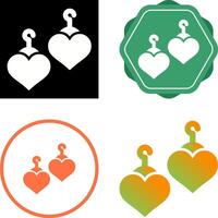 Heart Shaped Earrings Vector Icon