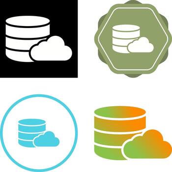 icono de vector de base de datos en la nube