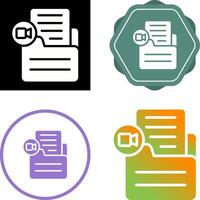 Document Insert Video Vector Icon