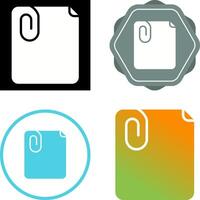 Paperclip with paper Vector Icon