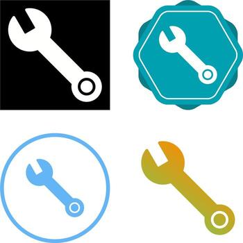 icono de llave inglesa vector