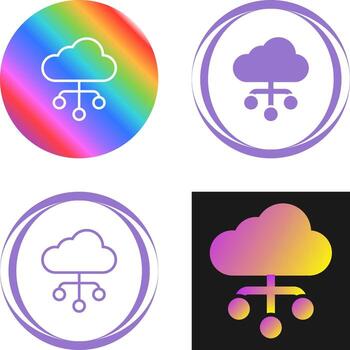 icono de vector de computación en la nube