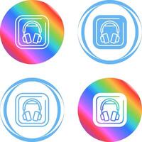 Headphones Square Vector Icon