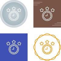 Clock With Stars Vector Icon