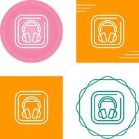 Headphones Square Vector Icon