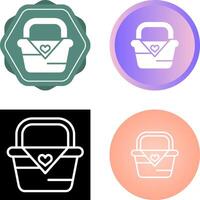 Romantic picnic basket Vector Icon