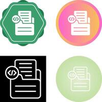 Document Insert Code Vector Icon