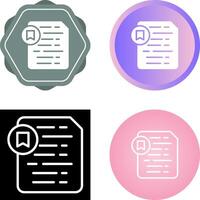 Document Insert Bookmark Vector Icon