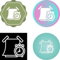 Sticky note with alarm clock Vector Icon