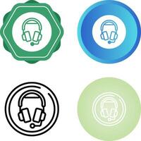 Headphones with Microphone Vector Icon