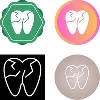 Cracked Tooth Vector Icon