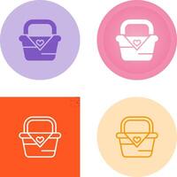 Romantic picnic basket Vector Icon