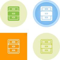 Filing cabinet with open door Vector Icon