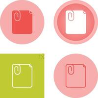 Paperclip with paper Vector Icon