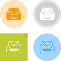 Inbox with envelope Vector Icon
