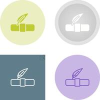 Quill pen with scroll Vector Icon