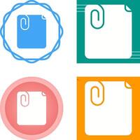 Paperclip with paper Vector Icon