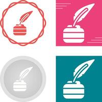 Quill pen with inkwell Vector Icon