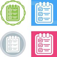 Memo pad with checklist Vector Icon