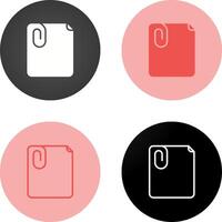 Paperclip with paper Vector Icon