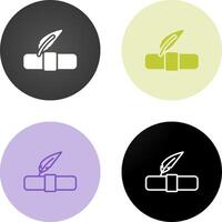 Quill pen with scroll Vector Icon