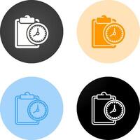 Clipboard with clock Vector Icon