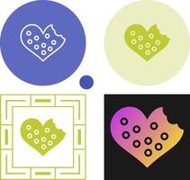 Heart shaped cookies Vector Icon