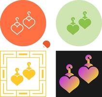 Heart Shaped Earrings Vector Icon