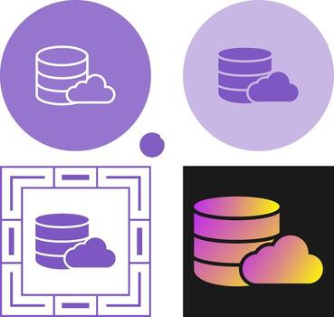 icono de vector de base de datos en la nube