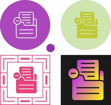 documento eliminar vector icono