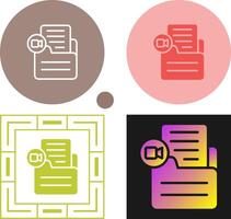 Document Insert Video Vector Icon