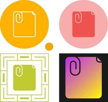 Paperclip with paper Vector Icon