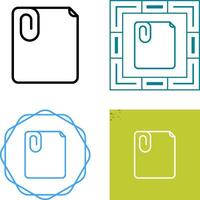 Paperclip with paper Vector Icon