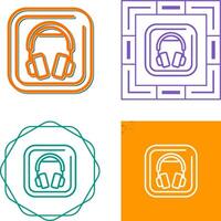 Headphones Square Vector Icon