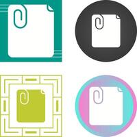 Paperclip with paper Vector Icon