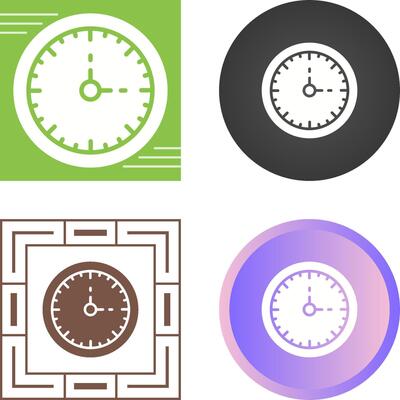 Clock Three Vector Icon