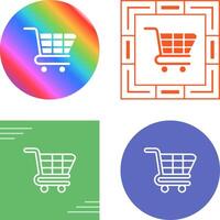 icono de vector de carrito de compras