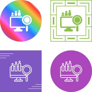 grande datos analítica vector icono
