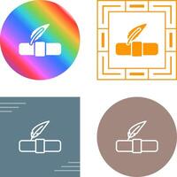 Quill pen with scroll Vector Icon